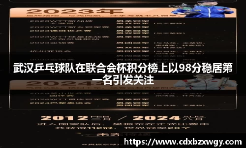 武汉乒乓球队在联合会杯积分榜上以98分稳居第一名引发关注