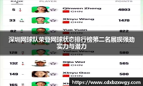 深圳网球队荣登网球状态排行榜第二名展现强劲实力与潜力